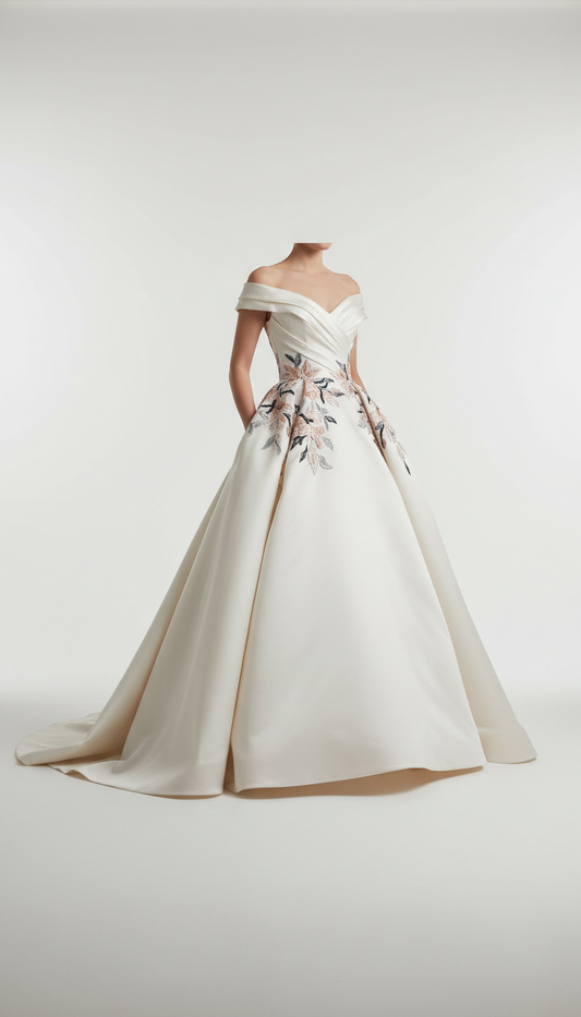 Vestido de novia en seda italiana